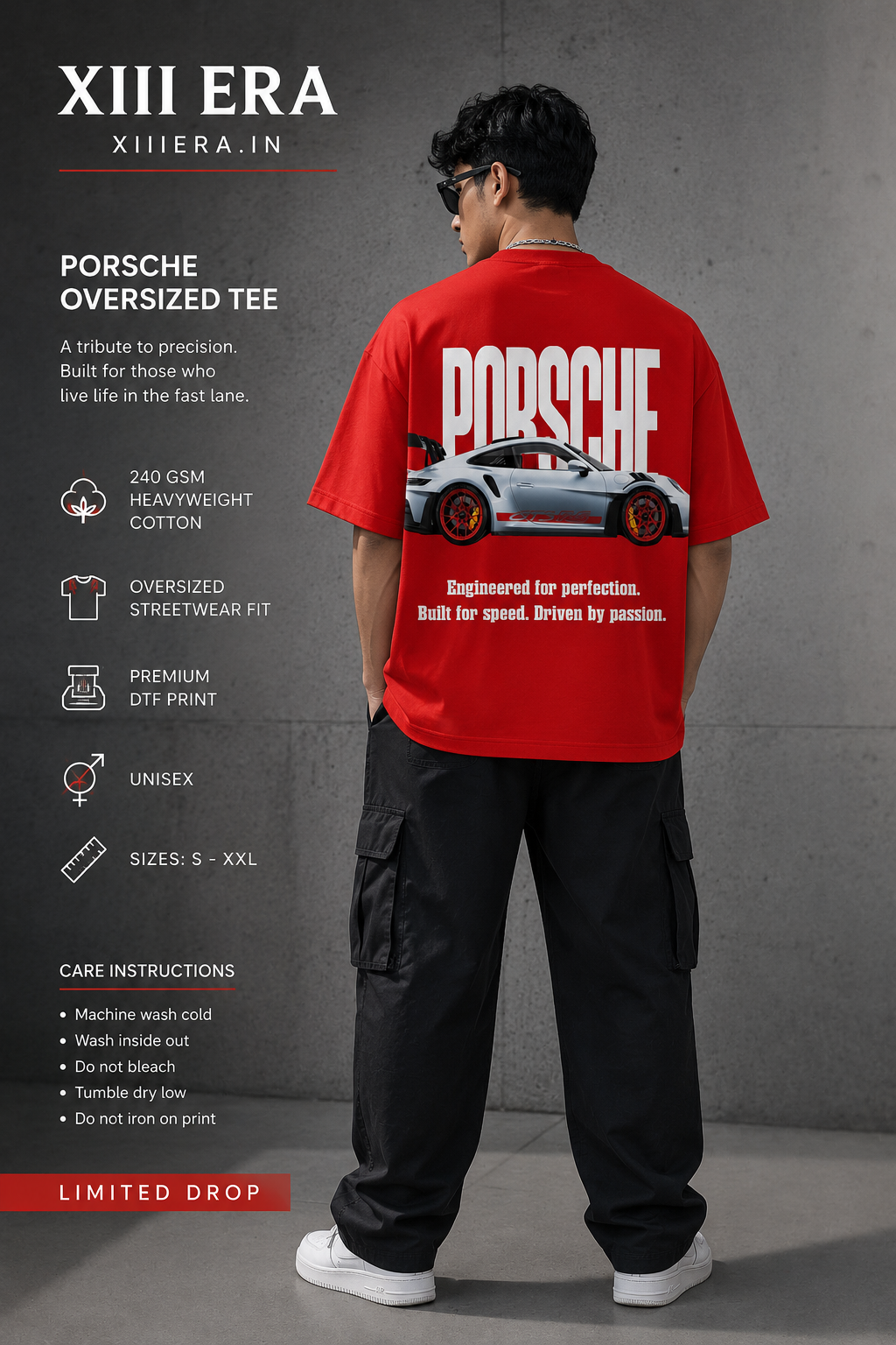 Porsche GT3 RS – Driven by Passion Oversized Tee