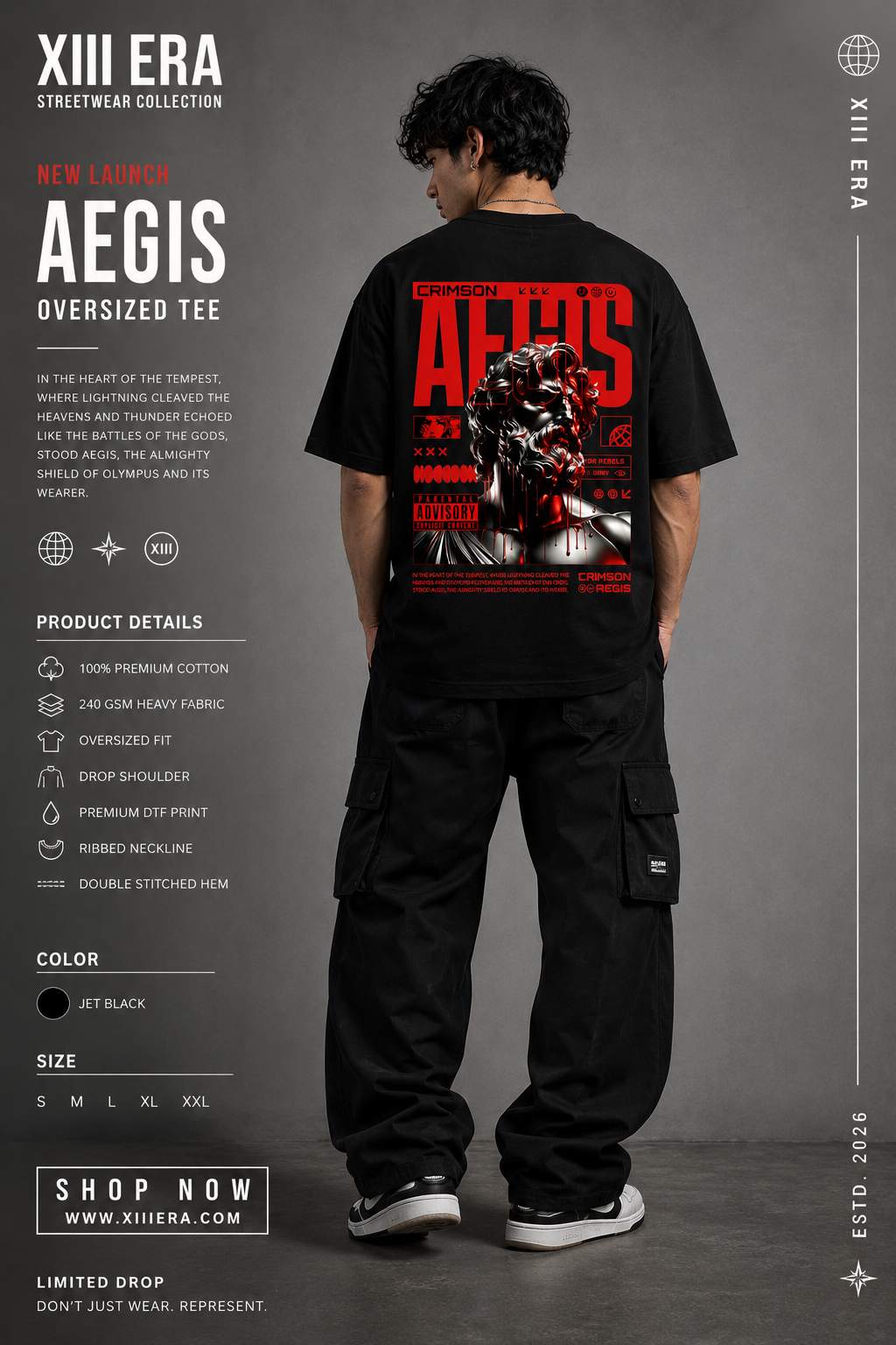 AEGIS: Crimson Oversized Tee