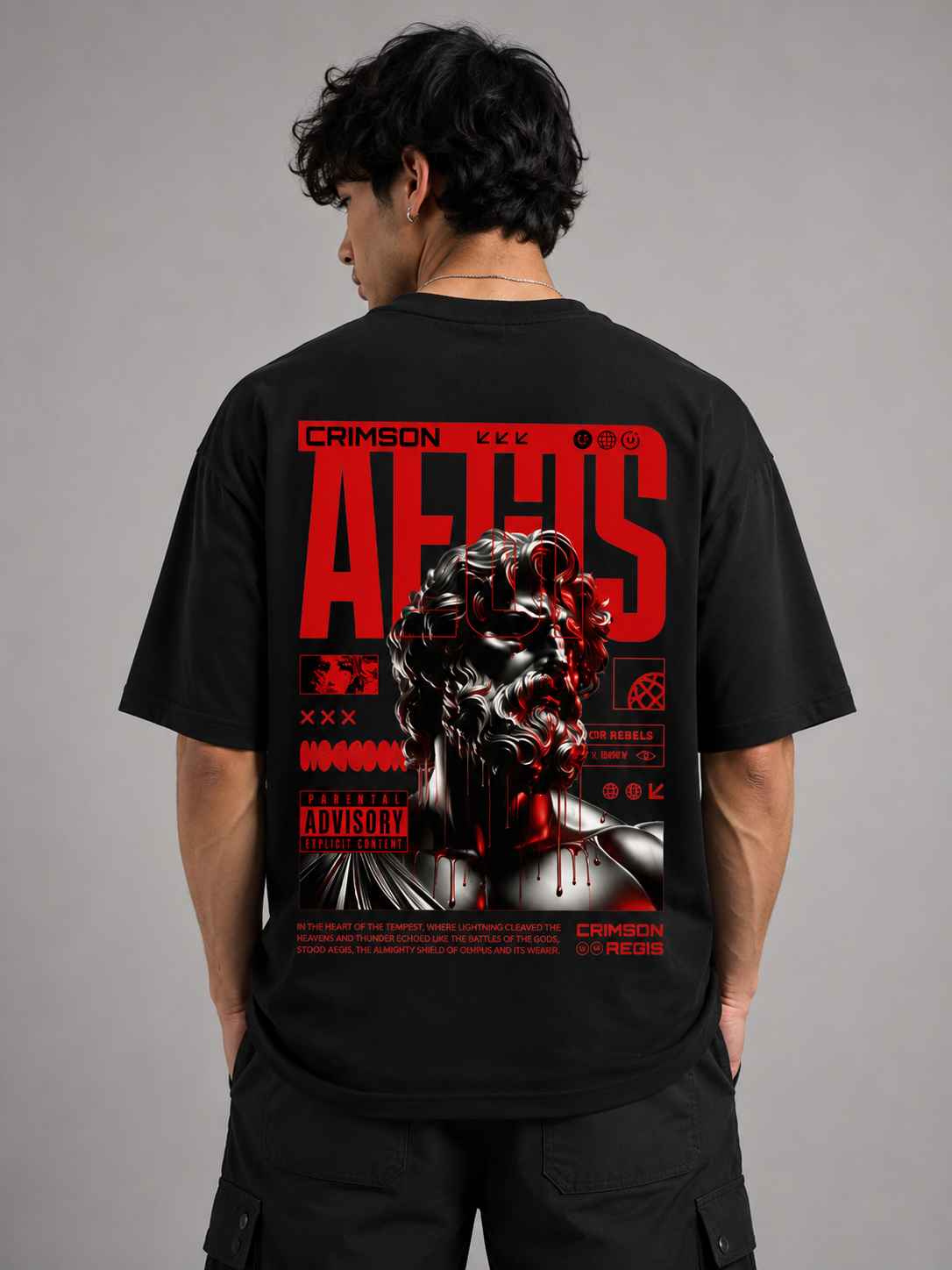 AEGIS: Crimson Oversized Tee