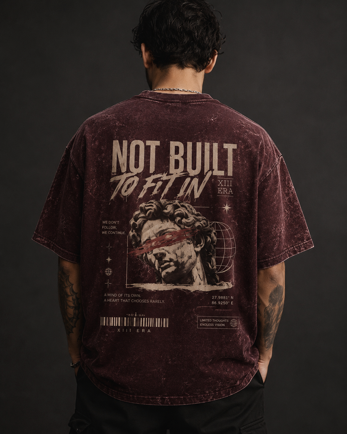OUTLAST ESSENTIALS - Unisex Acid Washed Oversized Tee