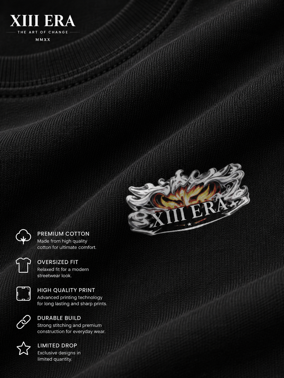 Flame Crest - Unisex Terry Oversized Tee
