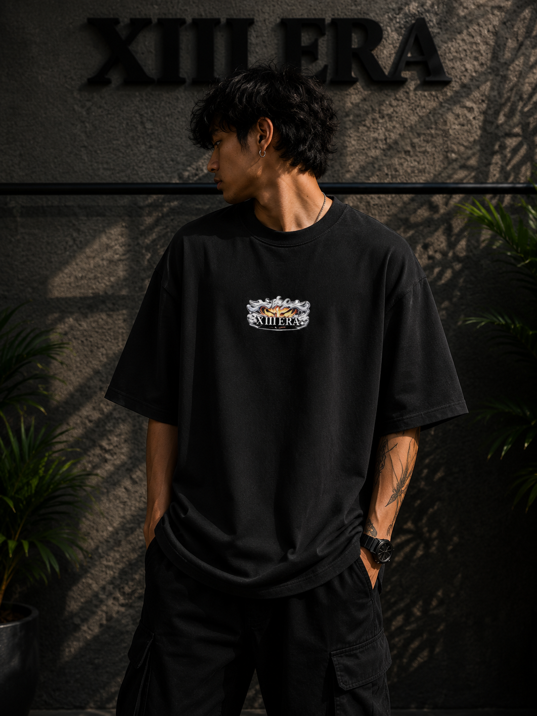 Flame Crest - Unisex Terry Oversized Tee