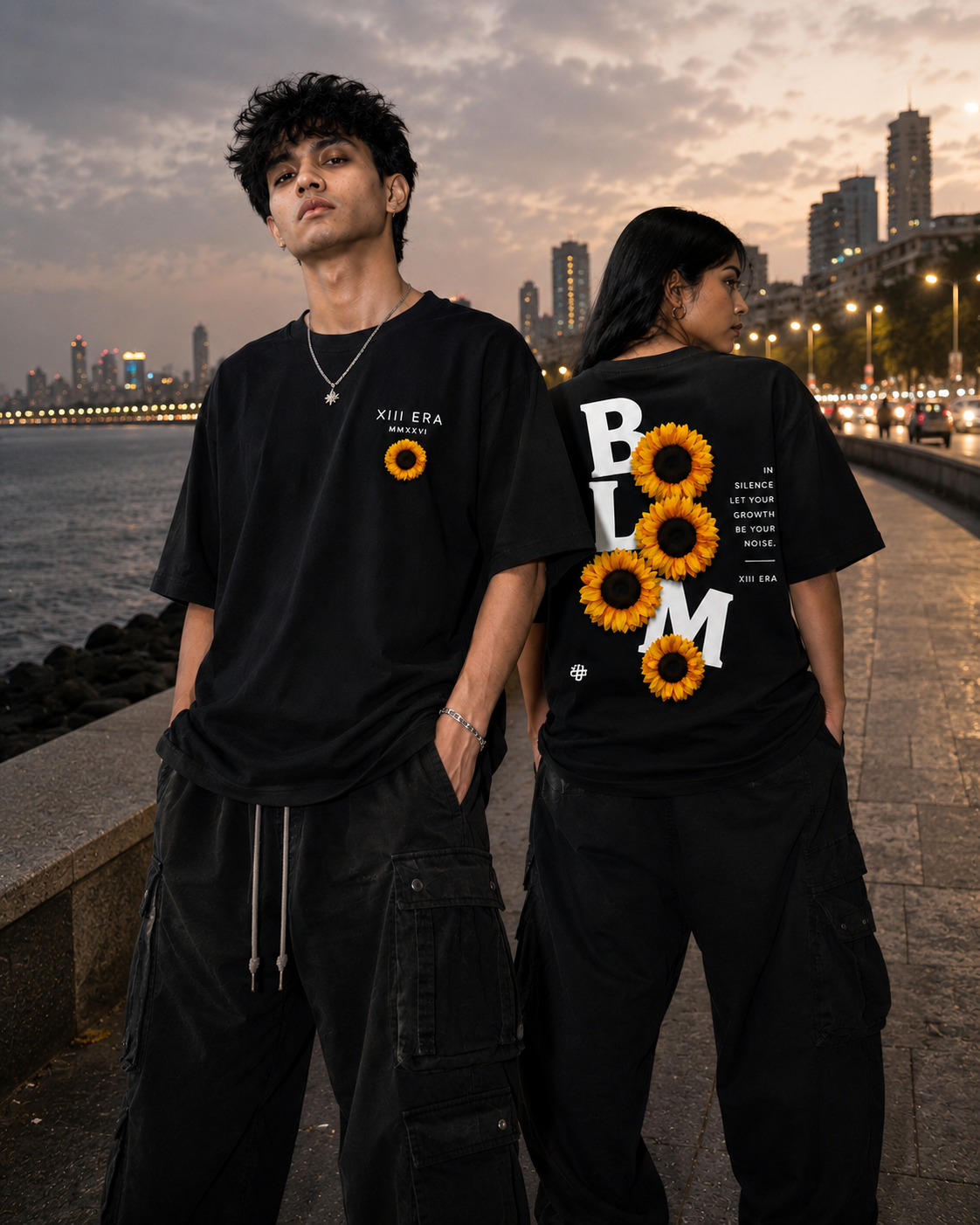 XIII ERA – Bloom Oversized Tee (Black)