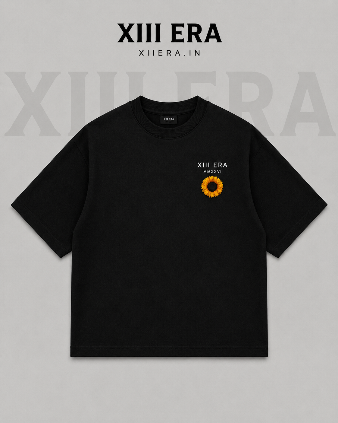XIII ERA – Bloom Oversized Tee (Black)