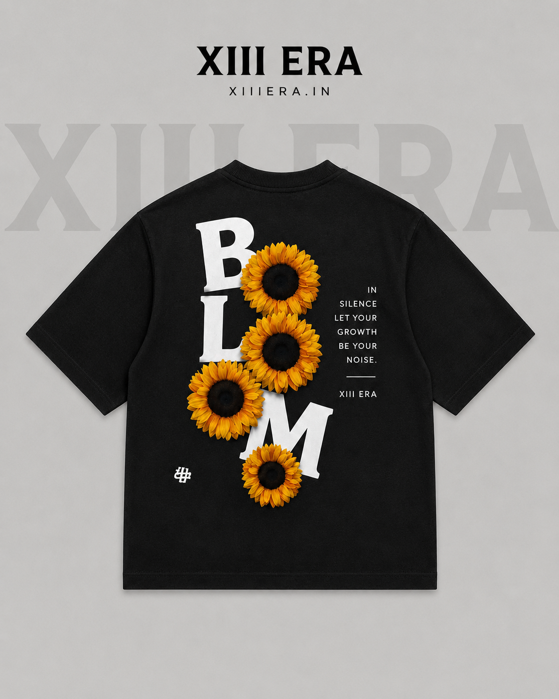 XIII ERA – Bloom Oversized Tee (Black)